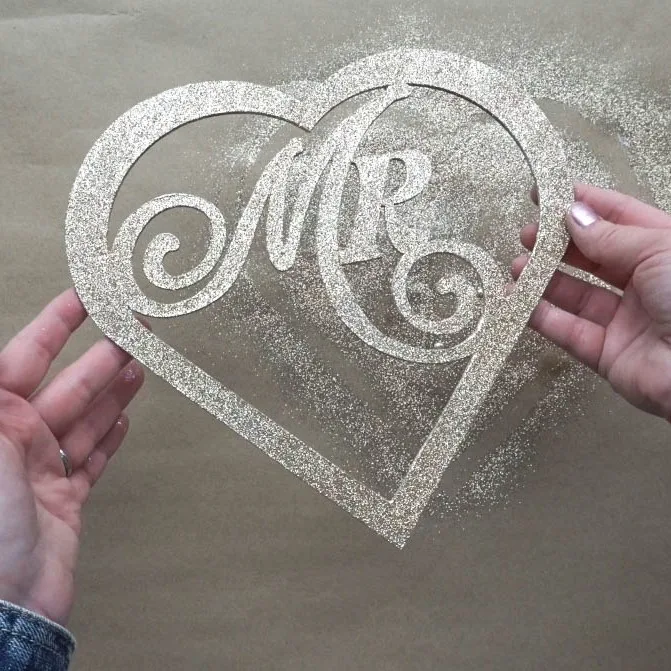 Mr Wedding Chair Back Sign with Glitter