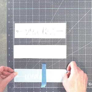 Apply vinyl letters to acrylic sheet using hinge method