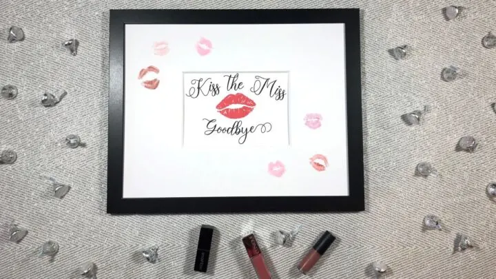 Kiss the Miss Goodbye Kissable Guest Book