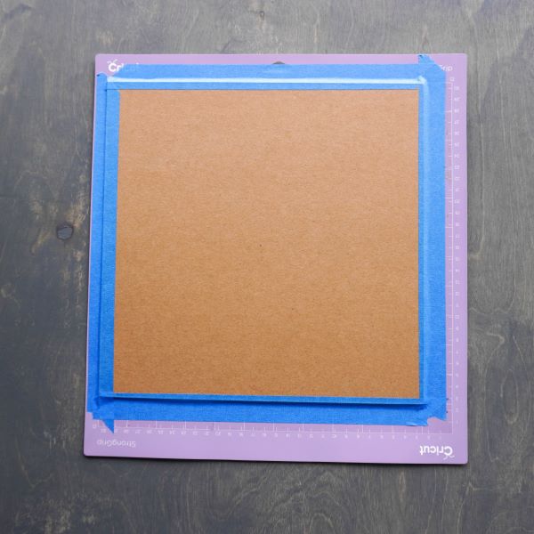 Tape chipboard on strong grip mat