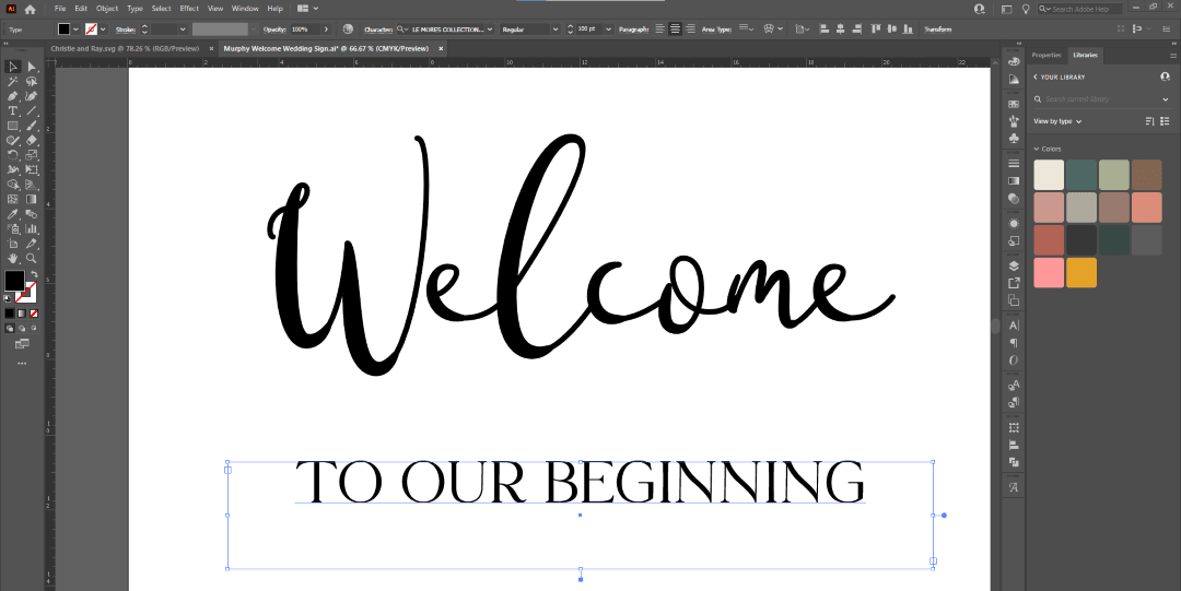 Design the welcome wedding sign