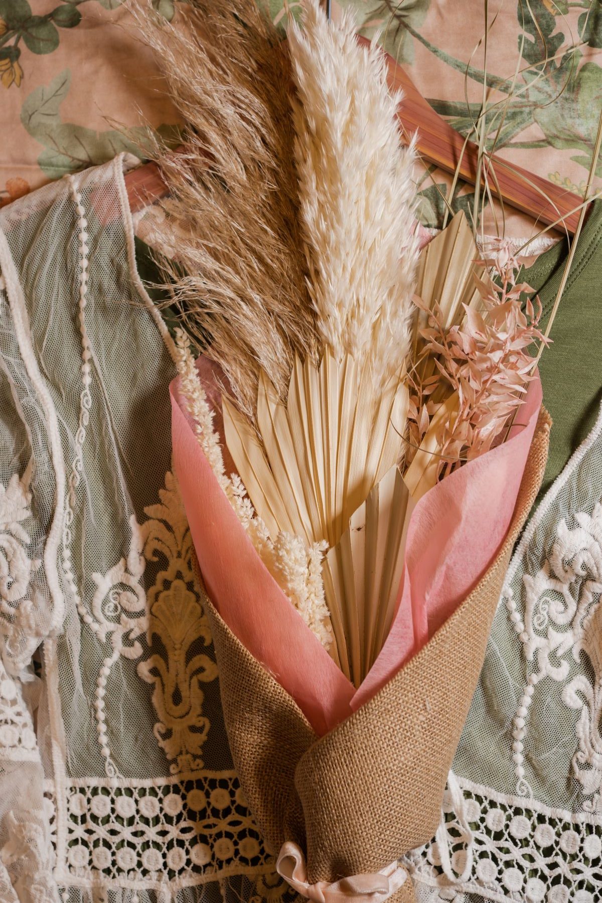 Dried bohemian bridesmaid bouquet