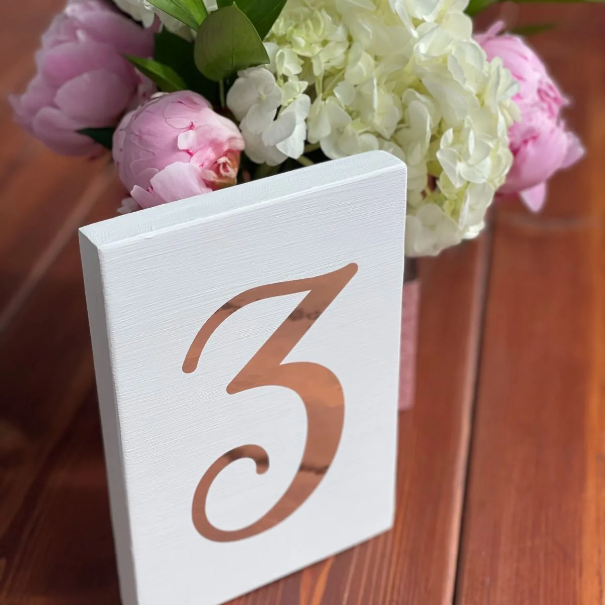 Simple DIY Rose Gold Table Numbers