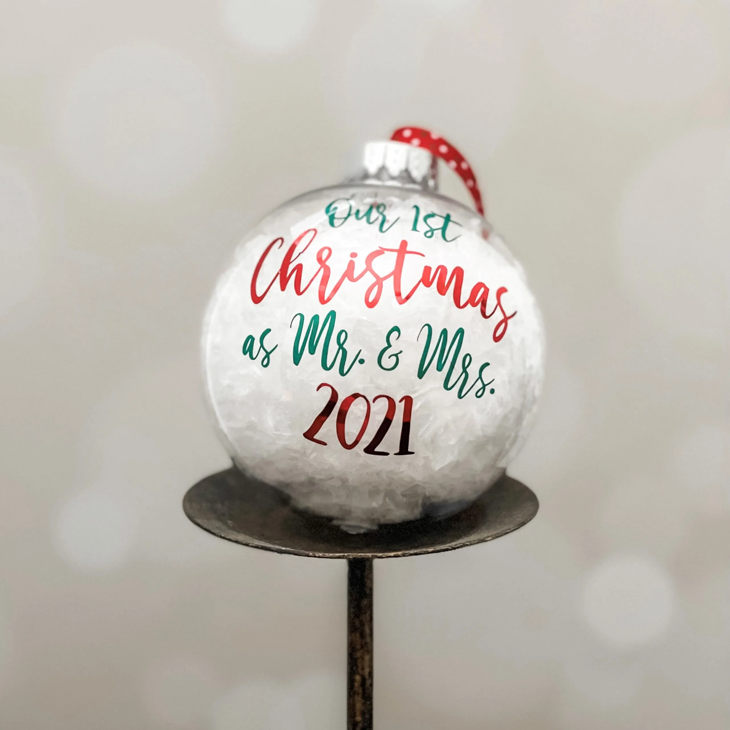 Our First Christmas As Mr and Mrs Ornament Square
