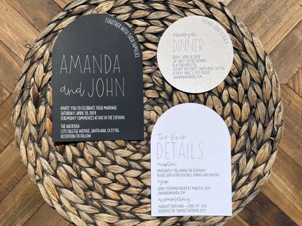 Cricut Arch Wedding Invitations