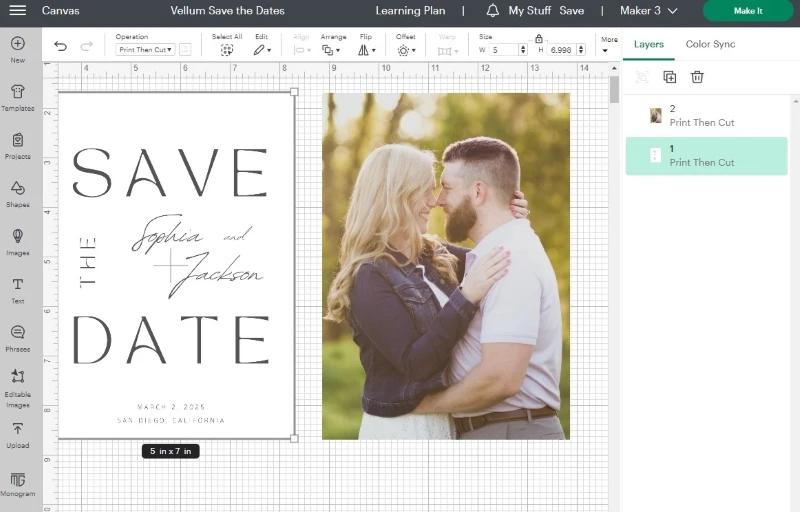 Resize Uploaded Save the Date