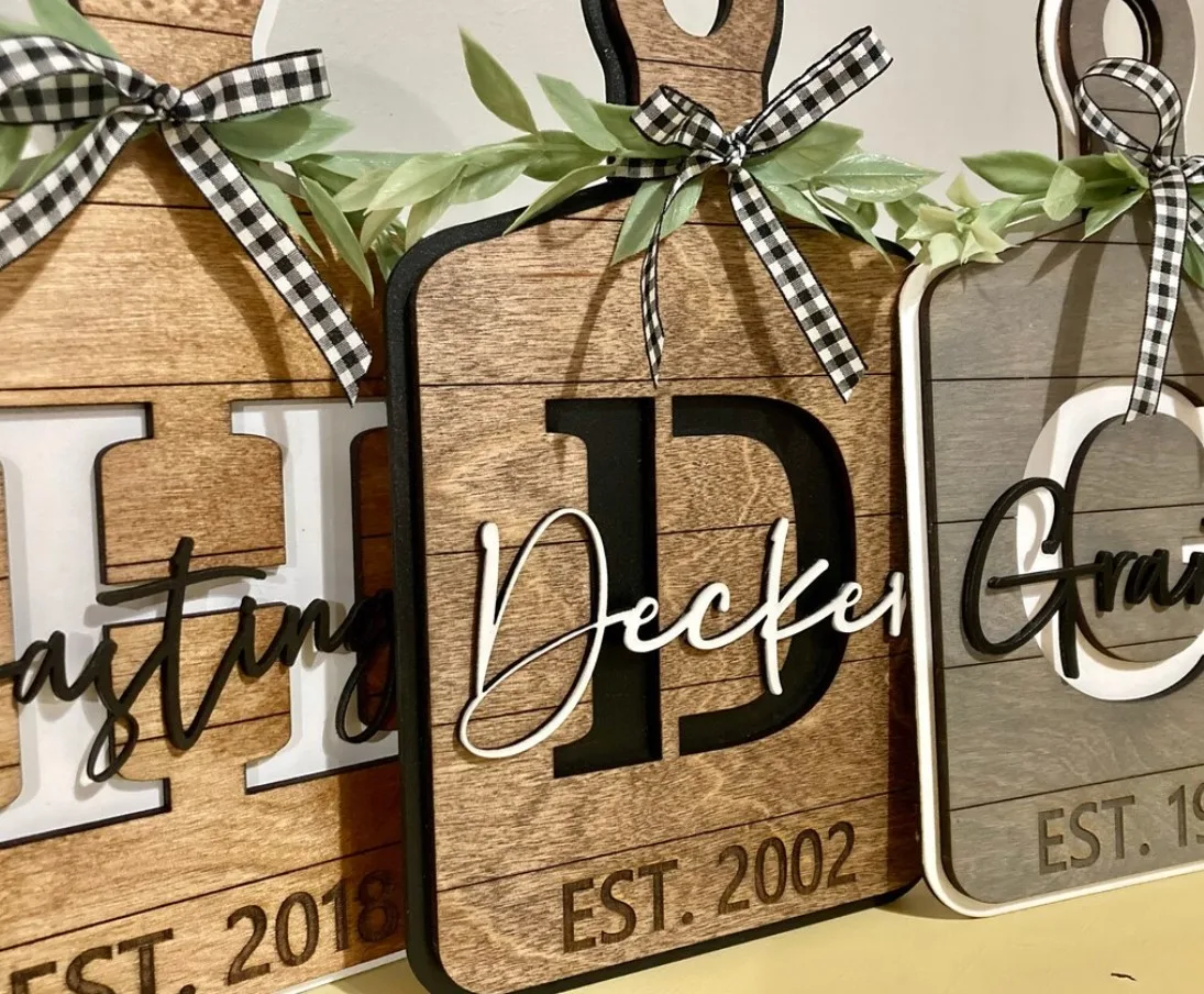 Personalized cutting board with wedding year